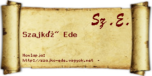 Szajkó Ede névjegykártya